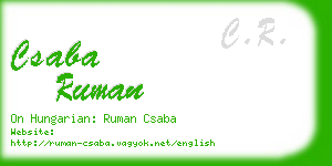 csaba ruman business card